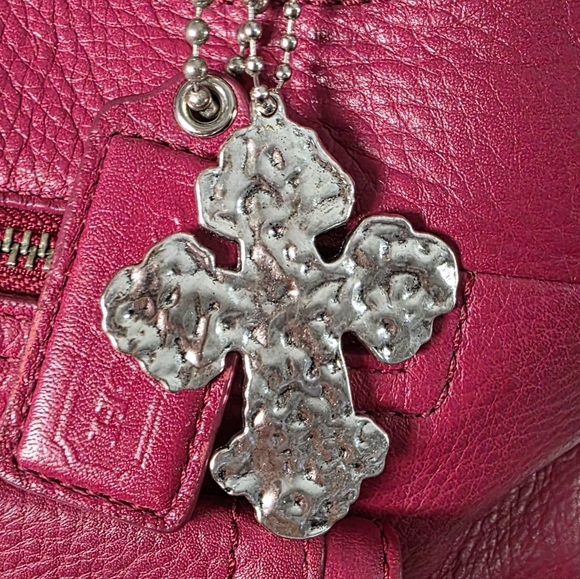 Bag Charms Accessories - Bag Charm Silver Cross Large